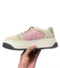 Leather Top Bread Shoes for Women in Small Dirty with Thick Soles White Pink Versatile Increasing Height