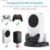 Game Controllers Joysticks Vertical Charging Stand for Xbox Series S Controllers with Cooling Fan Charger Dock Station with LED Indicator and 3 USB HubsY240322