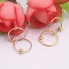 أقراط Hoop REAL 18K Rose Gold for Women Smooth Furface Bead فريدة من نوعها 10 ملم هدايا