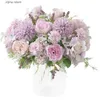 Faux Floral Verdure 1 PC Fleurs Artificielles Pas Cher Soie Hortensia Décorations De Noël pour La Maison Garden Party Mariage Accessoires De Mariée Faux Pivoine Y240322