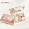 Shadow Judydoll Tien kleur make -up uitgebreide schijf oogschaduw disk poeder blusher afslankte hoogtepunt grond kleur make -up palet