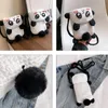 Bag Cartoon Panda Shape Shoulder For Girls Eye Catching Design Convenient Single Style Satchel
