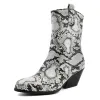 Bottes à la mode chéla bottes rondes tête talon épais talon serpent bottes femmes talon moyen grand 44 45 46 47 48