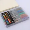 8pc Ustaw Metalli Color Pen Art Marker pędzel Pen MARK PITERTE STUTERery Student Office School Supplies Kaligrafia 240320