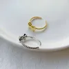 Clusterringen Karachis Koreaanse versie S925 sterling zilver Eenvoudige en gepersonaliseerde mode Strikring voor dames Veelzijdige INS Trend