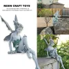 Sculptures Flower Fairy Sculpture Garden Landscaping Yard Art Ornament Resin Turek Sitting Statue Outdoor Angel Figurines Craft Decoration