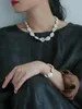 Brass With 18K Gold Real Natural Baroque Pearl Choker Necklace Wedding Jewelry Runway T Show Party Gown Gothic Japan Korean 240306