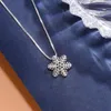 Collane con ciondolo Moda catena in argento placcato fiocco di neve carina clavicola