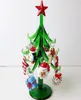 Handmade Murano glass crafts Christmas tree Figurines ornaments home decor simulation Christmas tree with 12 pendant accessories Y7518293