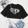 Camiseta feminina Tate Mcrae Crop Top Tate Mcrae Merch deu a ela um top casual de manga curta com decote em O 240323