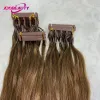 Extensions 6D Hair Extension 100% Real Human Hair Extension Straight Brazlian Fusion Human Hair 2nd Generation 5 Rows 6D Human Virgin Hair