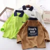 Chemise pour enfants, T-shirt pour filles, haut à col Polo pour garçons, vêtements tendance pour bébés, chemise de Base à manches longues pour printemps et automne