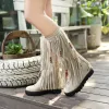 Boots 2022 mode automne et hiver bottes pour femmes chinois style national tassel bottes hautheed bottes invisibles augmenter les bottes hautes