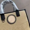 Новый дизайнер The Gorgon Straw Tote большой емкости Beauty Head Летняя тканая сумка через плечо Женская модная сумка Классическая роскошная пляжная сумка 240322