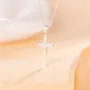 Collane con ciondolo Moda Preghiera liscia Croce placcata argento