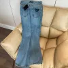 Luxe Vrouwen Jeans Merk 2022 Mode Vrouwen Blauwe Hoge Taille Street Wear Wijde Pijpen Jean Vrouwelijke Broek Rechte denim Broek 01