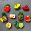 Koelkastmagneten Creatieve 3D Vers Fruit Vriezer Magnetische Sticker Magnetisch Voedsel Kamer Decoratie Ananas Citroen Kers Vriezer Magnetisch Cadeau Y240322