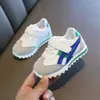 Sneakers Childrens Design White Sports Shoes for Preschool Girls and Boys Pu Breathable Lace Casual Sports Shoes for Children Tennis 1-6Y Preschool Shoes New 240322