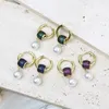 Orecchini pendenti 3 paia Perle di conchiglia classiche Perline Lunghe pavimentazioni di zirconi Gioielli per orecchie Regalo per feste da donna 30735