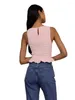 Kvinnors tankar 2024 Summer Fashion Sweet Lace Slim Slimming Axless ärmlösa Vest Clothing Crop Y2k Top Croped T-shirt