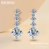 NKHOG S925 Srebrne Kolczyki dla kobiet 26 karatowe D Color VVS1 Diamentowe zaręczynowe biżuteria ślubna Prezent 240228