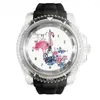 Armbandsur fashionabla transparent silikon vit klocka Big Bird Watches Men's and Women's Quartz Sports Wrist