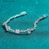 Bracelets de charme 6 carats complet Moissanite véritable D couleur princesse coeur coupe ovale pour les femmes S925 en argent Sterling bijoux fins pour les femmes L240322