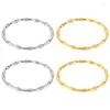 Bracelet manchette en acier inoxydable Bracelets pour femme couleur or/argent bambou ovale rond charme vigne empilage bijoux en gros