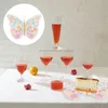 Louça de jantar descartável 16 pcs placas papel de festas de mesa de casamento pratos de piquenique de casamento pratos de família favorecem a impressão de borboletas design