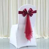 10pcs Chair Sashes Stretch Spandex Bow Knot With Butterfly Organza Ribbon For Wedding Banquet Birthday el Party Decor 240307