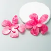 Boucles d'oreilles tendance en acrylique multicolore pour femme, ornements d'oreilles, accessoires de bijoux, fleur acrylique