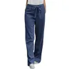 Women's Pants Four Seasons Versatile Loose Trousers Solid Color Casual Cotton Linen Drawstring Elastic Waist Wide Leg