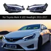 Front Lamp Turn Signal för Toyota Reiz Mark X LED-strålkastarmontering 13-17 Dagstid Running Light High Beam Angel Eye Projector Lens