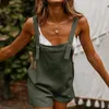 Kvinnor Jumpsuit Loose Style Overalls Boho Solid Color Square Collar Playsuits ärmlösa Rompers Summer Casual kläder 240322