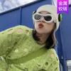 2 PCSファッションラグジュアリーデザイナー誇張Y2Kワンピースサングラスパーソナリティ2022 New Ins Candy Sunglasses Concaveサングラス女性