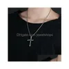 Hanger Kettingen Hiphop Splicing Nail Cross Ketting Heren Goud Roestvrij Staal Jezus Christus Hangers Hip Hop Sieraden Drop levering Dh9A5