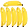 6 peças de decoração de festa adereços de banana iate brinquedos de pvc modelo criativo anéis de frutas de plástico engraçado