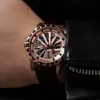 Custom Bronze Reef Tiger Skeleton Automatic Mechanical Stainless Business Luminous Wrist Mens For Men Watch Parts