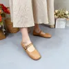 Sapatos casuais Birkuir Fivela Original Flats para Mulheres Retro Couro Genuíno Elegante Mocassins Flat Luxury Spring Ladies