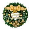Fiori decorativi 40 cm Ghirlanda di bowknot di Natale Ghirlanda realistica con palla di Natale brillante e foglie artificiali Decorazione per feste