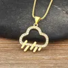 Chains AIBEF Weather Style Cloud Rain Shape Pendant Simple Crystal Geometric Necklace Copper Zirconia Shiny Clavicle Jewelry Women Gift