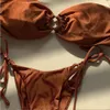 Designer Swimsuith Women Bikini Sets 202 Solid Color Split Swimsuitre Ins líquido Red Swimsuit Suri Biquíni feminino