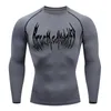 Camicia a compressione a maniche lunghe Maglietta fitness nera Muscolo da uomo Asciugatura rapida Abbigliamento sportivo da palestra Protezione solare Strato base sportivo 240312