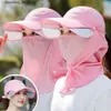 Moda Yüz Maskeleri Boyun Yürüyüşü Nefes Alabilir Kadın Güneş Koruyucu C UV Koruma Yaz Tam Yüz Maskesi Toz geçirmez Güneş Koruyucu Buz C L240322