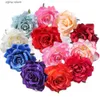 Faux Floral Verdure 5Pcs 10cm Big Rose Fleurs Artificielles Têtes Soie Fausses Fleurs Pour La Décoration De Mariage Mariage Décoration DIY Guirlande Accessoires Y240322