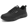 Casual Shoes Black Sports For Men Running Ultralight PU Leather Waterproof Athletic Sneakers Wear-resistant Walking