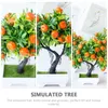Fiori decorativi Simulazione di albero arancione artificiale Citrus piccole piante finte decorazioni cucine permanente