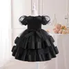 Słodki czarny klejnot kwiatowe sukienki dziewczyny stroje urodzinowe dziewczyny dziewczyny spódnica dziewczyna codzienna sukienka dla dzieci noszenie sz 222128