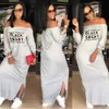 Plus Size 3xl Womens Clothing Maxi Dresses For Woman 2024 Summer Short Sleeve Letter Printed Split Causal Long Dress