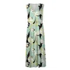 Casual Dresses Floral Print Long For Women 2024 Plus Size Sexy Deep V Neck Formal Sleeveless Dress Back Zipper Swing